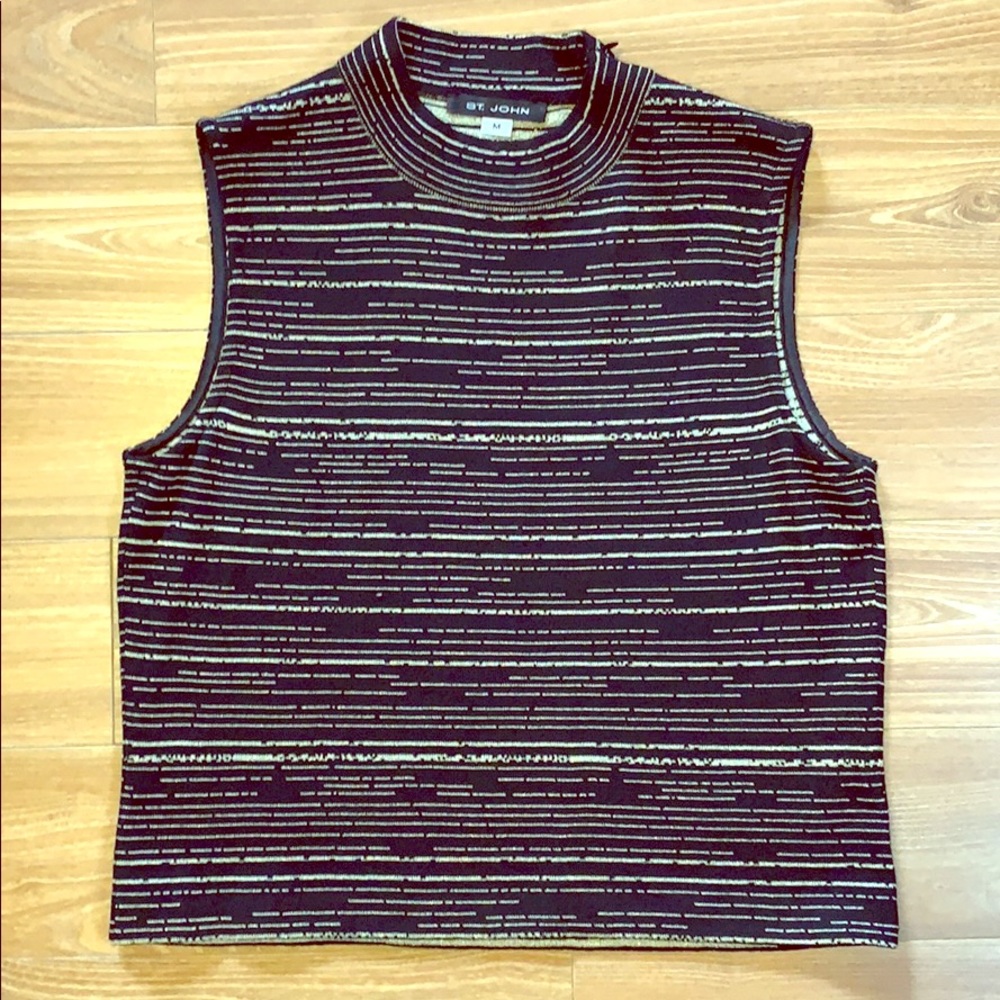 St John knit tank top Gold & Black M